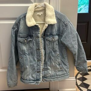 Pac Sun Sherpa Lined Denim Jacket